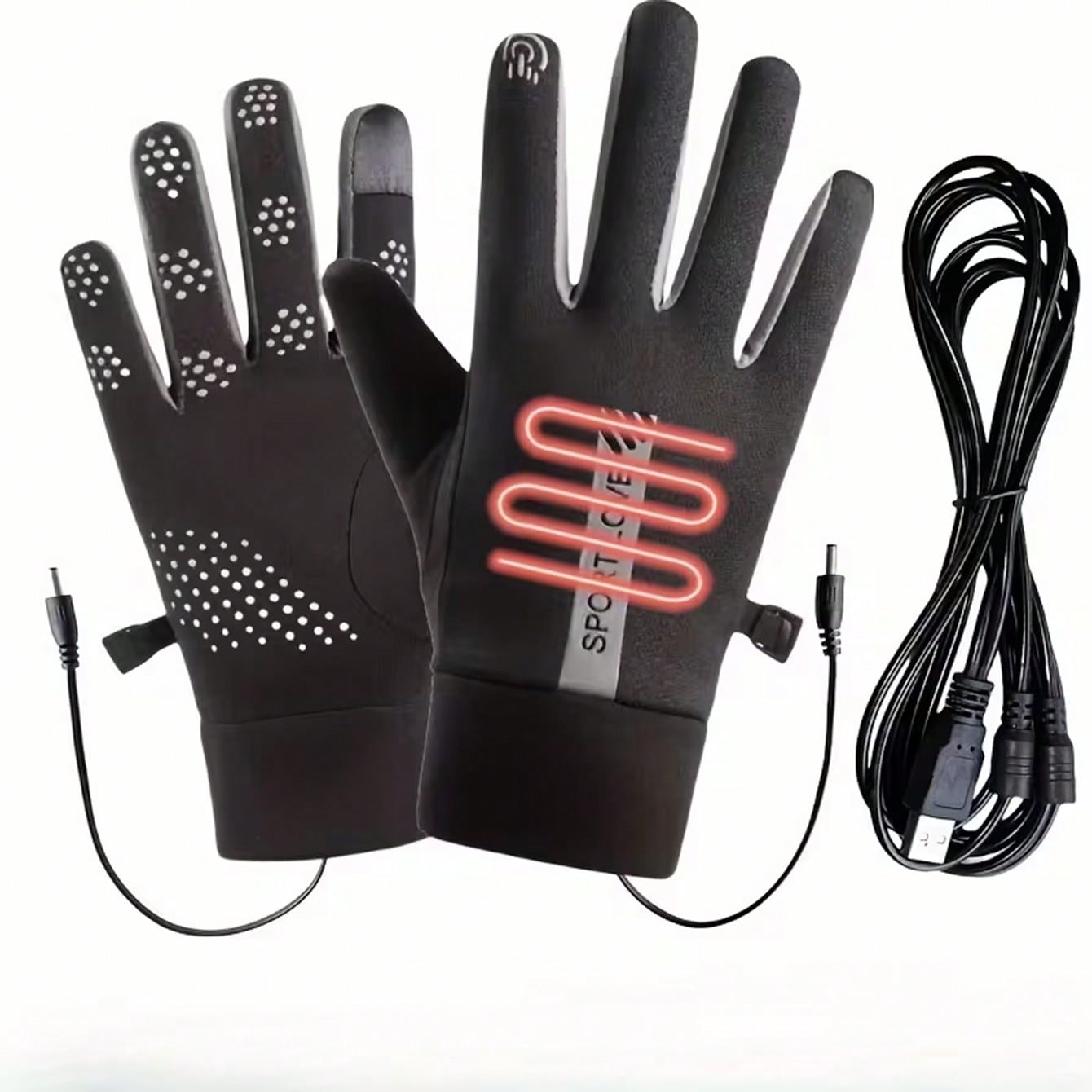 Cycling Commute Essentials - Batterielose beheizte Handschuhe | Doppelseitige, schnelle
