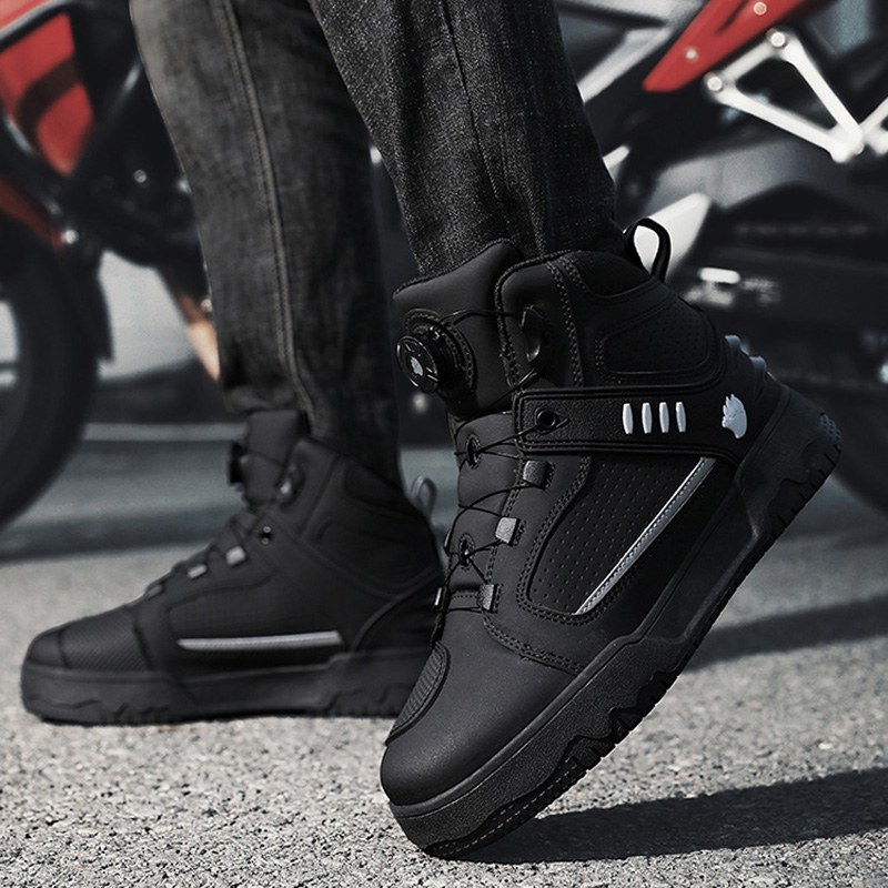 Cycling Commute Shoes - Herren-Motorradstiefel, wasserdichte Motocross- und Fahrradschuhe, Offroad-Motorrad-Rennstiefel,